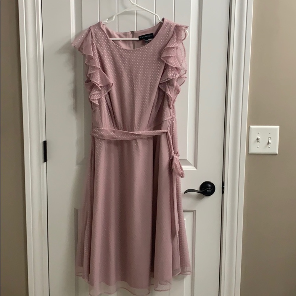 Flutter sleeve fit and flare dress